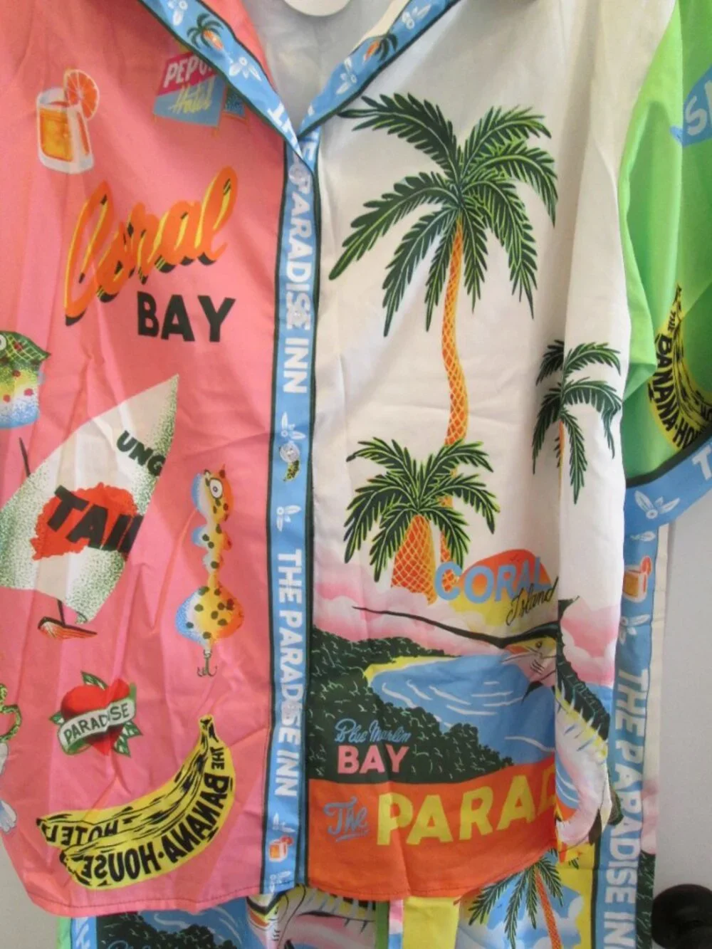 Tropical Resort 2-Piece Matching Set | Colorful Vacation Print | Wide Leg Pants